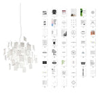 Paper Chandelier Stainless Steel Pendant Light | Customizable DIY Design with A5 Paper Sheets | Multi Pattern Interior Light