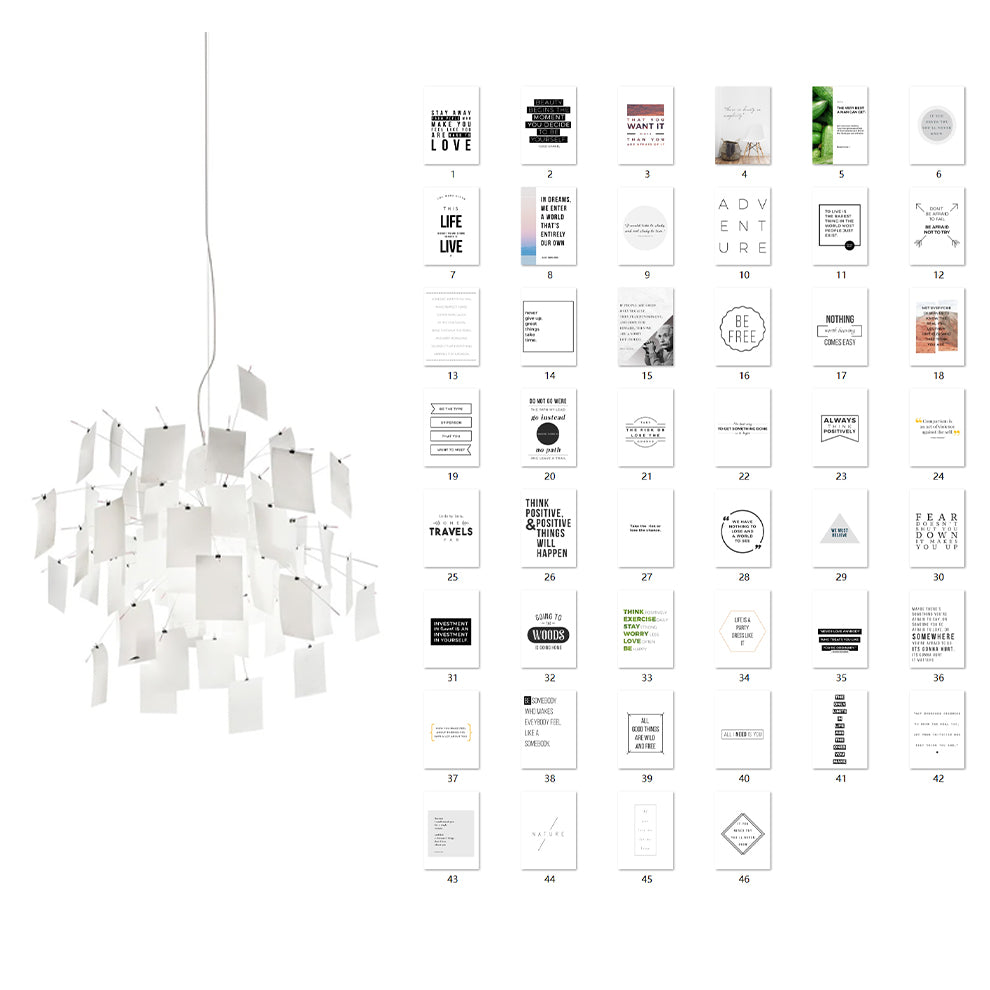 Paper Chandelier Stainless Steel Pendant Light | Customizable DIY Design with A5 Paper Sheets | Multi Pattern Interior Light