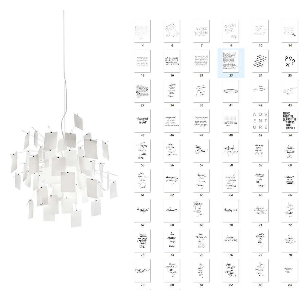 Paper Chandelier Stainless Steel Pendant Light | Customizable DIY Design with A5 Paper Sheets | Multi Pattern Interior Light