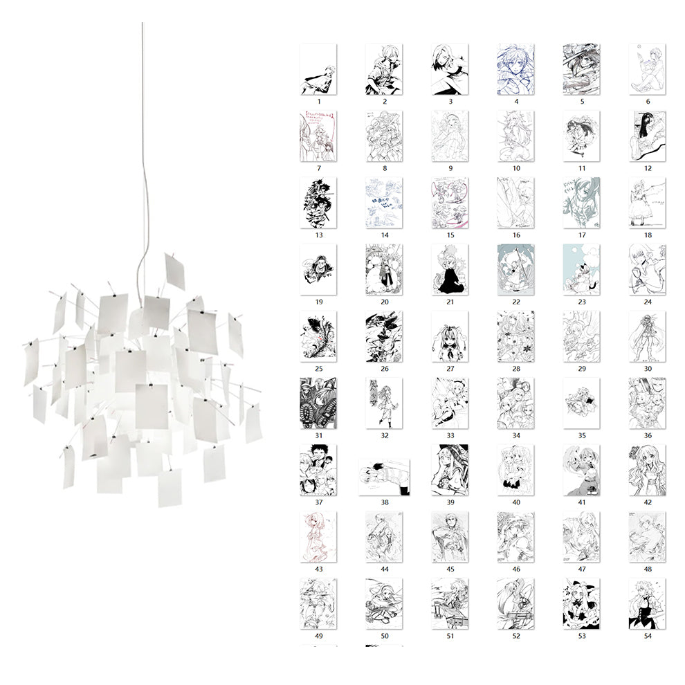 Paper Chandelier Stainless Steel Pendant Light | Customizable DIY Design with A5 Paper Sheets | Multi Pattern Interior Light