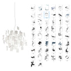 Paper Chandelier Stainless Steel Pendant Light | Customizable DIY Design with A5 Paper Sheets | Multi Pattern Interior Light