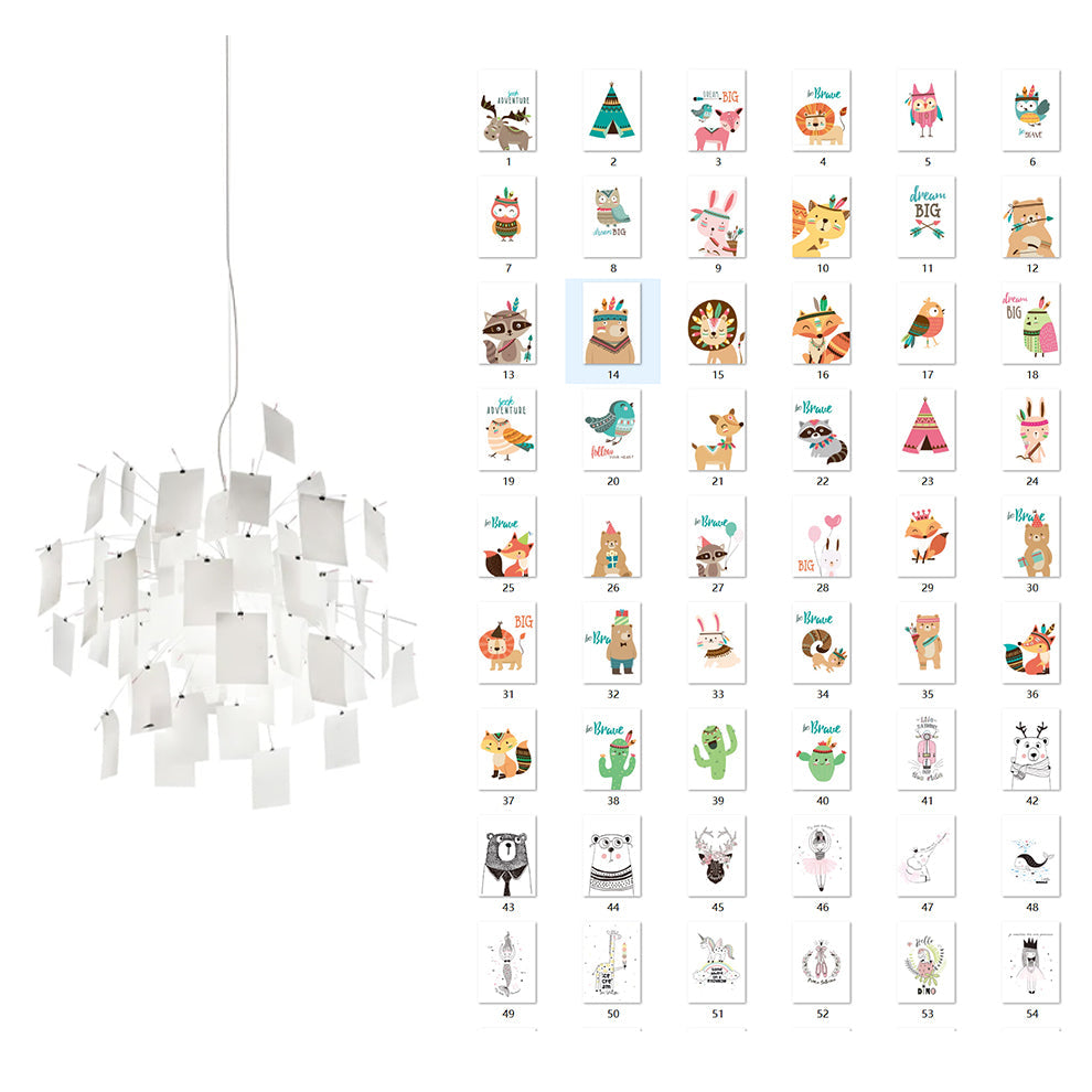 Paper Chandelier Stainless Steel Pendant Light | Customizable DIY Design with A5 Paper Sheets | Multi Pattern Interior Light