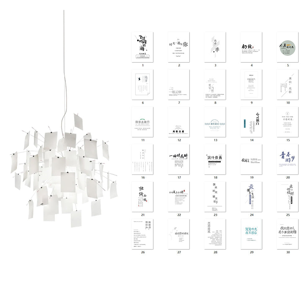Paper Chandelier Stainless Steel Pendant Light | Customizable DIY Design with A5 Paper Sheets | Multi Pattern Interior Light