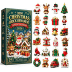 24-day Mini Christmas Calendar with Building Blocks, Unique Designs, Buildable Bricks, Includes Hanging Loops, Festive Countdown