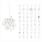 Paper Chandelier Stainless Steel Pendant Light | Customizable DIY Design with A5 Paper Sheets | Multi Pattern Interior Light