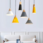 Scandinavian Wood Metal Pendant Light