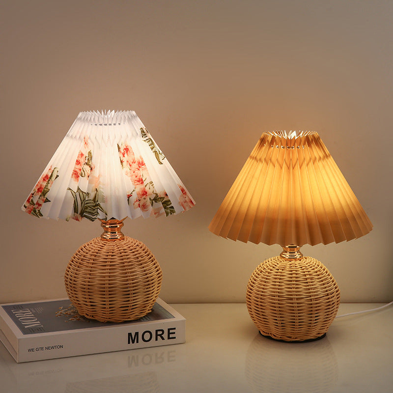 Nordic Rattan Table Lamp