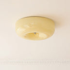 Glass Flush Mount Ceiling Light | Dimmable LED with Three Color Temperatures | Direct Wire Lighting for Bedrooms and Offices