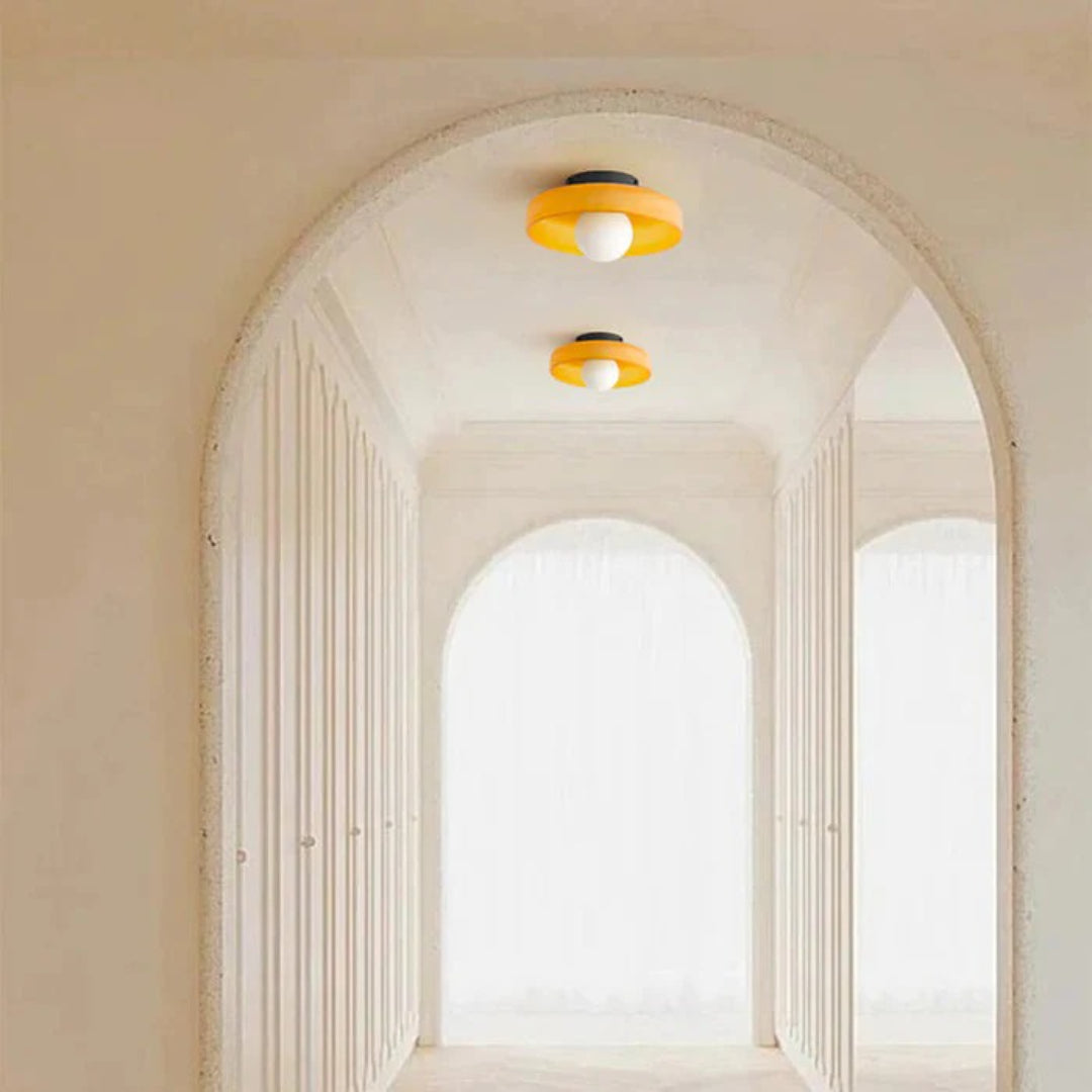 Round Metal Glass Light Fixture