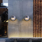 Outdoor Wall Lamp Aluminum and Glass | Round Minimalist Design | Weatherproof LED Sconce for Balcony Fence and Garden