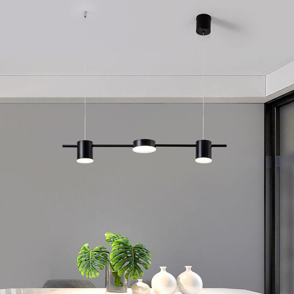 LED Pendant Light Metal Suspension | Modern Cubic Bar with Round Spotlights | 10-15m2 Coverage for Living Room and Bedroom