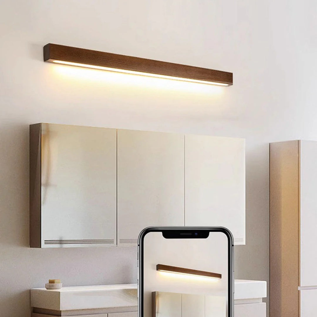 Minimalist Wooden Linear Wall Light
