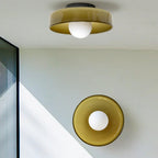 Round Metal Glass Light Fixture