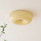 Glass Flush Mount Ceiling Light | Dimmable LED with Three Color Temperatures | Direct Wire Lighting for Bedrooms and Offices