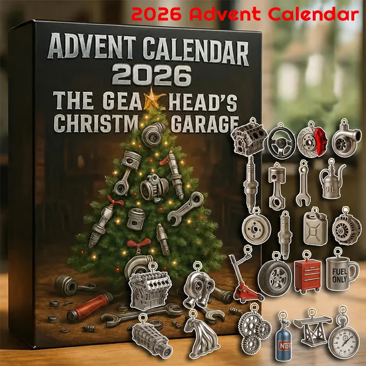 The Gearhead's Christmas Garage 2026 Advent Calendar 24-day Tool-Themed Surprise Blind Box For Car Enthusiasts DIY Holidays