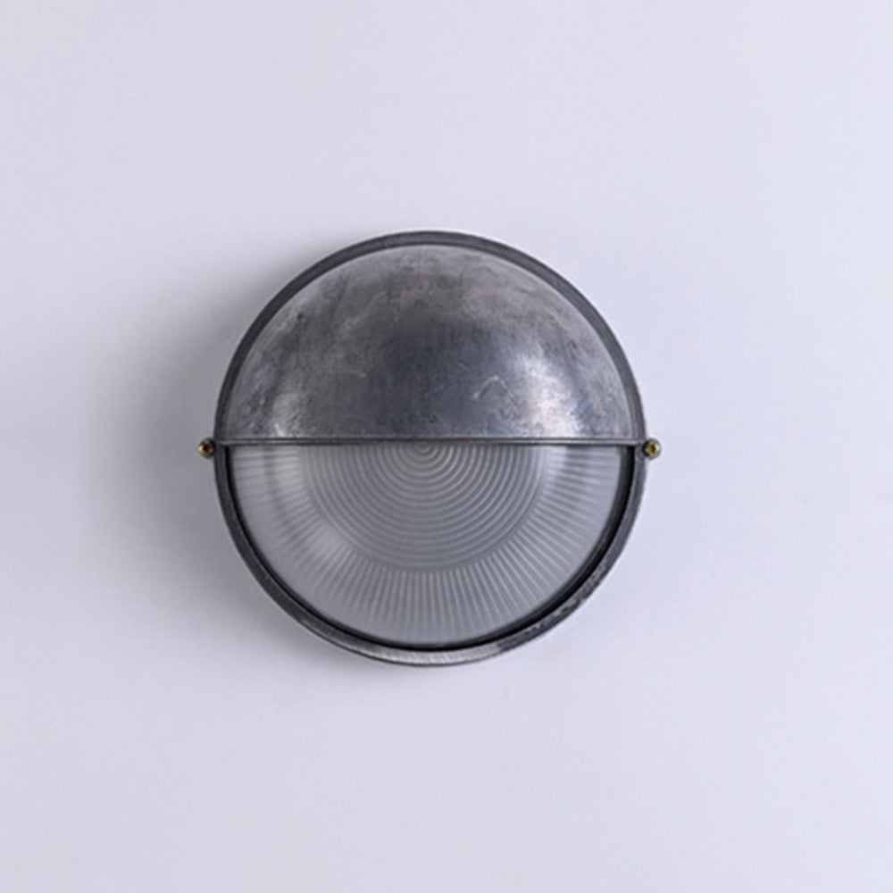 Outdoor Wall Lamp Aluminum and Glass | Round Minimalist Design | Weatherproof LED Sconce for Balcony Fence and Garden