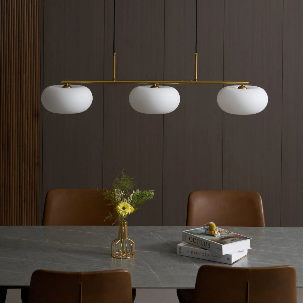 Linear Triple Glass Pendant Light