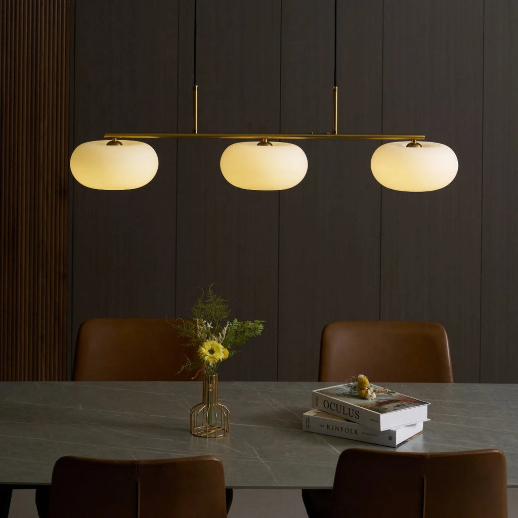 Linear Triple Glass Pendant Light
