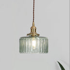 Japanese Brass Glass Pendant Light