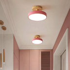Green Ceiling Lamp – Modern Minimalist Design With Wood And Gold Accents