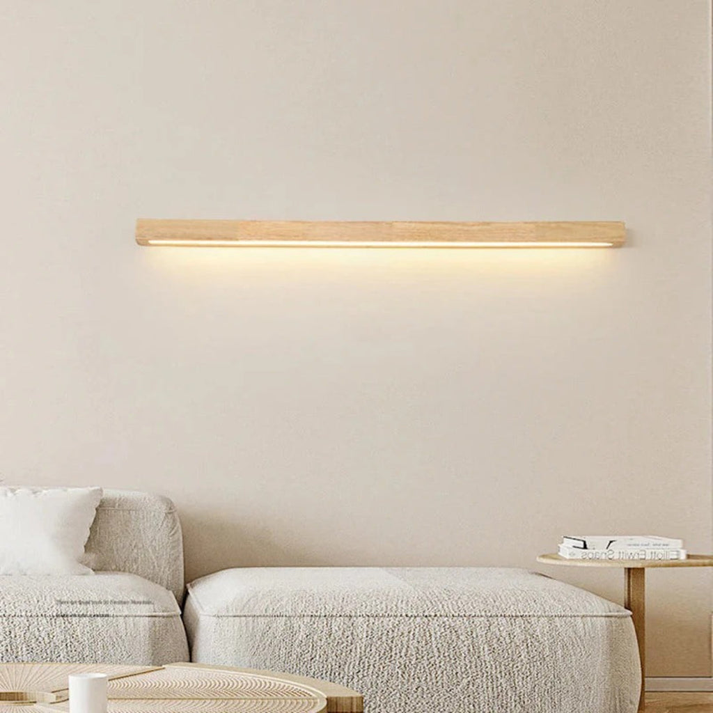 Minimalist Wooden Linear Wall Light