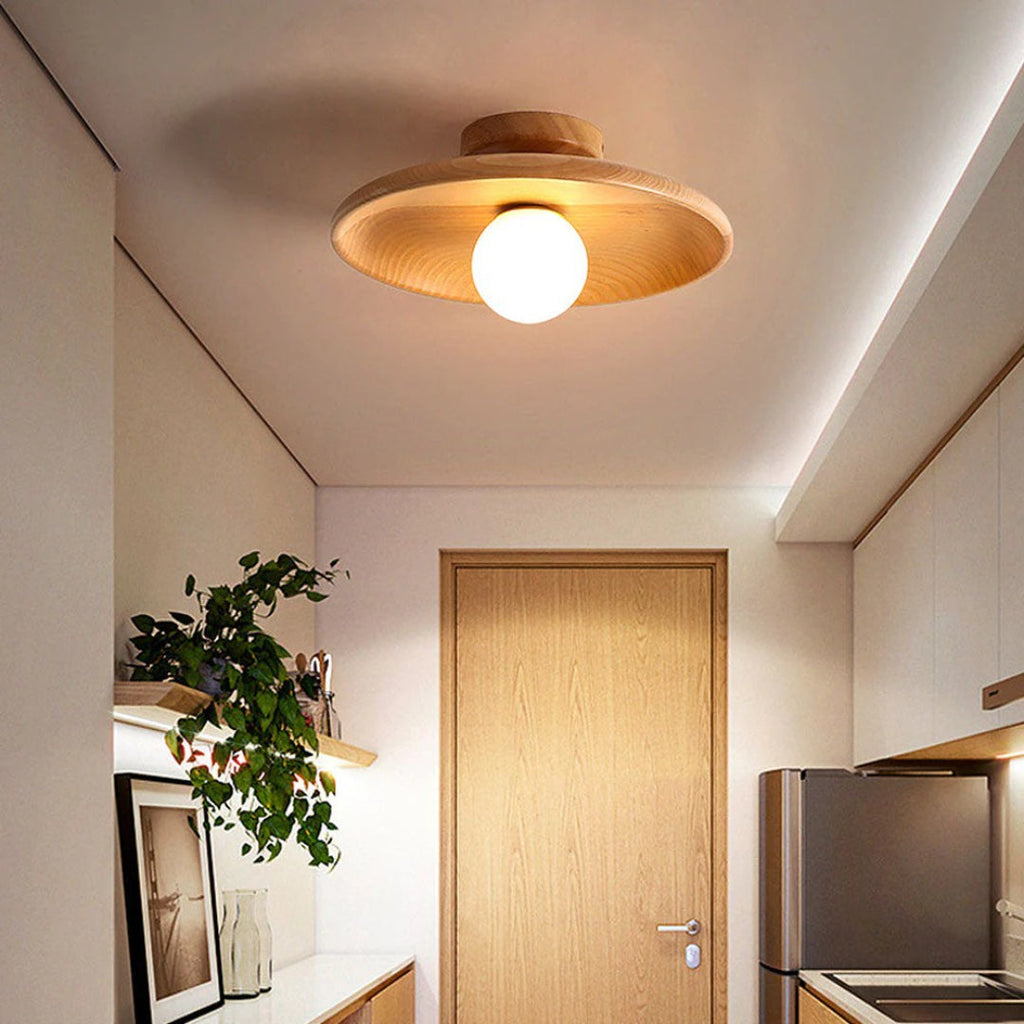 Wooden Globe Ceiling Light