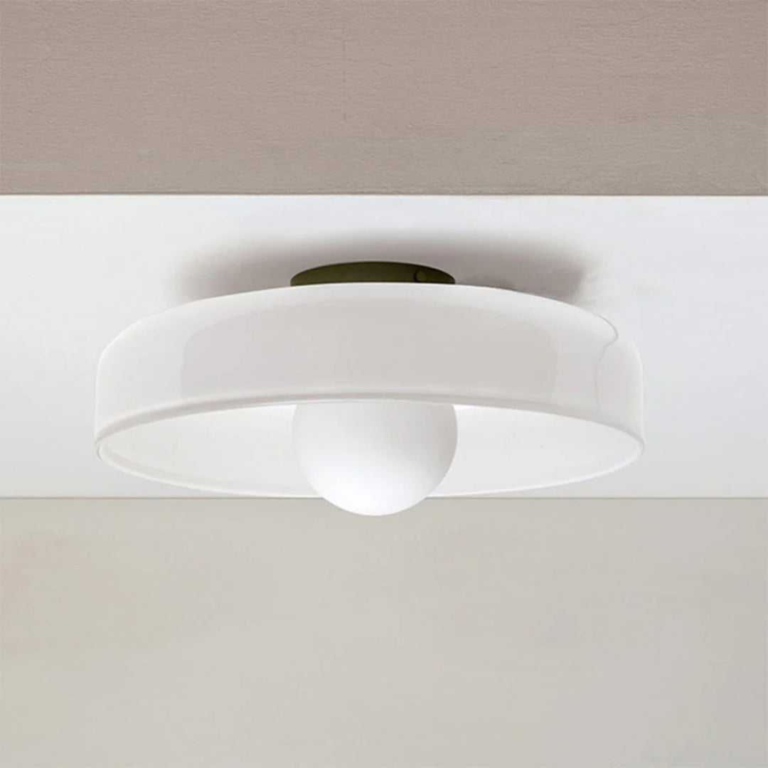 Round Metal Glass Light Fixture