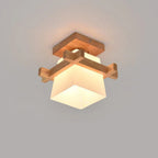 Japanese Wooden Square Ceiling Light