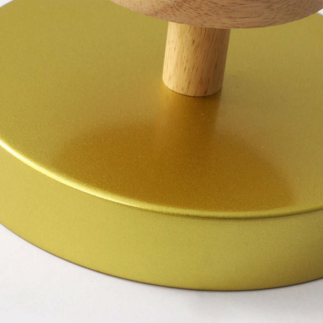 Green Ceiling Lamp – Modern Minimalist Design With Wood And Gold Accents