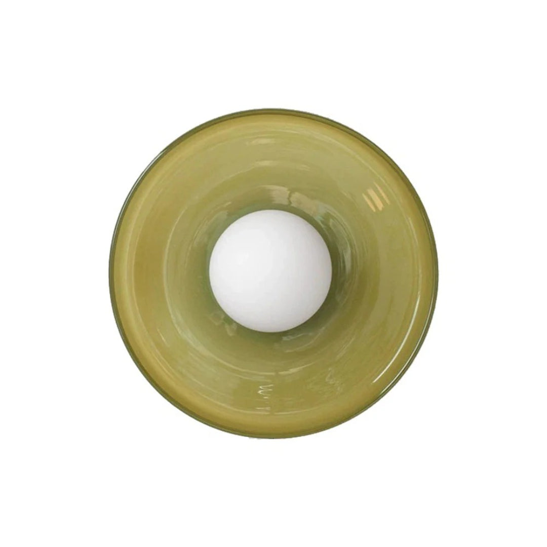 Round Metal Glass Light Fixture