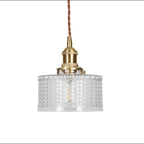 Japanese Brass Glass Pendant Light