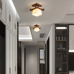 Japanese Wooden Square Ceiling Light
