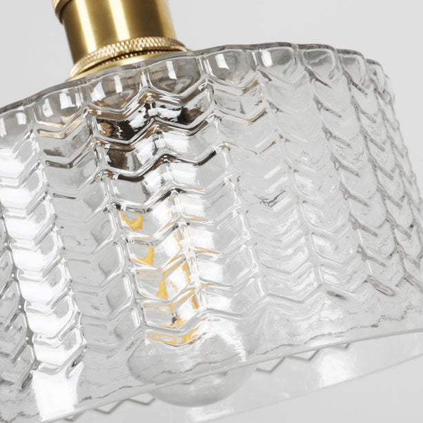 Japanese Brass Glass Pendant Light