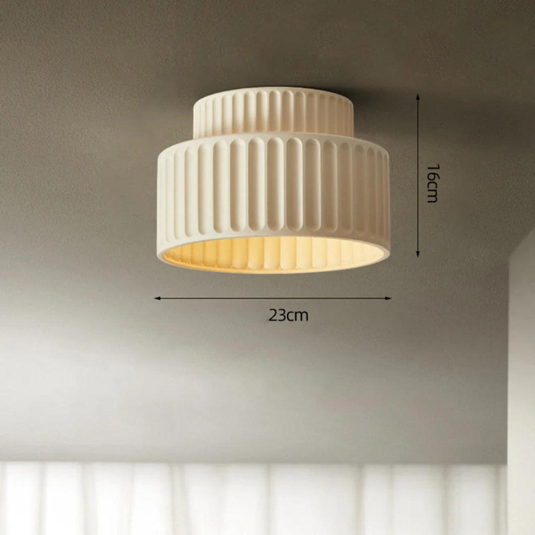 Minimalist Ribbed Ceramic Ceiling Light