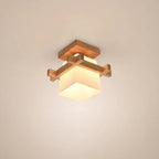 Japanese Wooden Square Ceiling Light