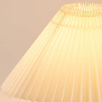 LED Table Lamp Rubberwood Pleated Fabric W350 mm x H480 mm | Japanese Minimalist Style | Soft Diffused Ambient Lighting