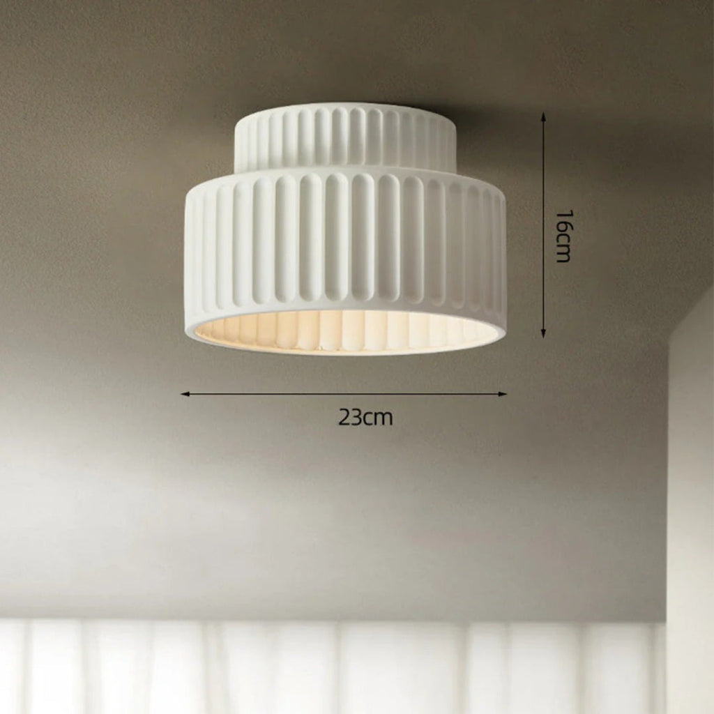 Minimalist Ribbed Ceramic Ceiling Light