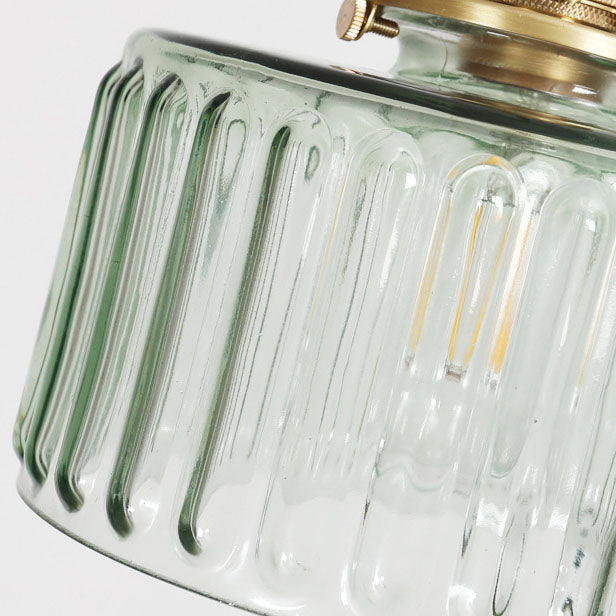 Japanese Brass Glass Pendant Light