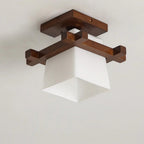 Japanese Wooden Square Ceiling Light