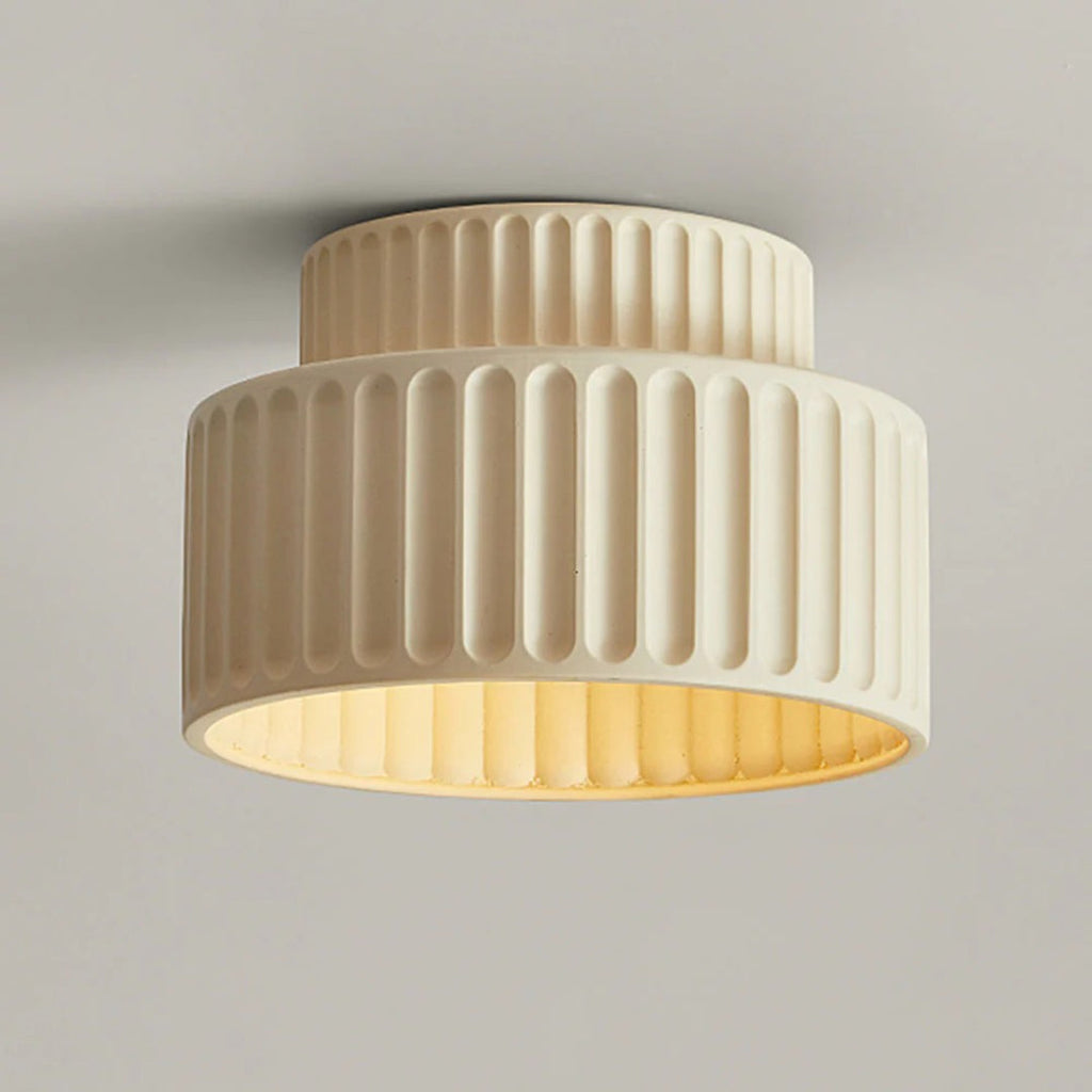 Minimalist Ribbed Ceramic Ceiling Light