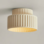 Minimalist Ribbed Ceramic Ceiling Light