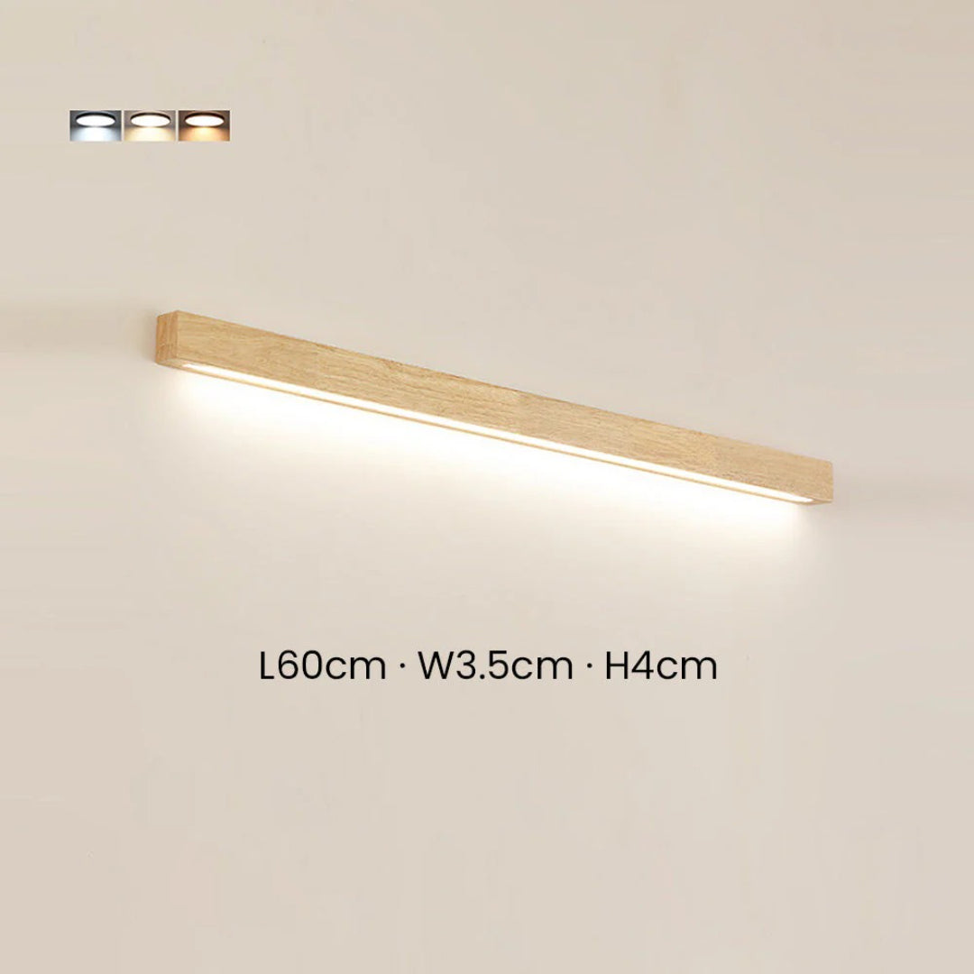 Minimalist Wooden Linear Wall Light
