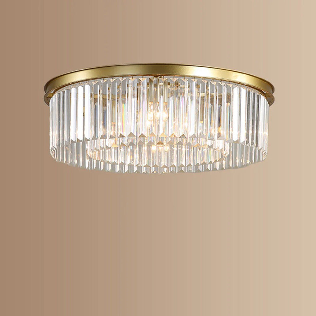 Crystal Iron Round Ceiling Light
