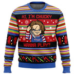 Good Guys Graphic Christmas Sweatshirt – Colorful Striped Long Sleeve Pullover
