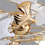 Jarn Suspension Feuille/Multi Moderne Métal/Céramique Doré/Blanc Salon - Neutralighting
