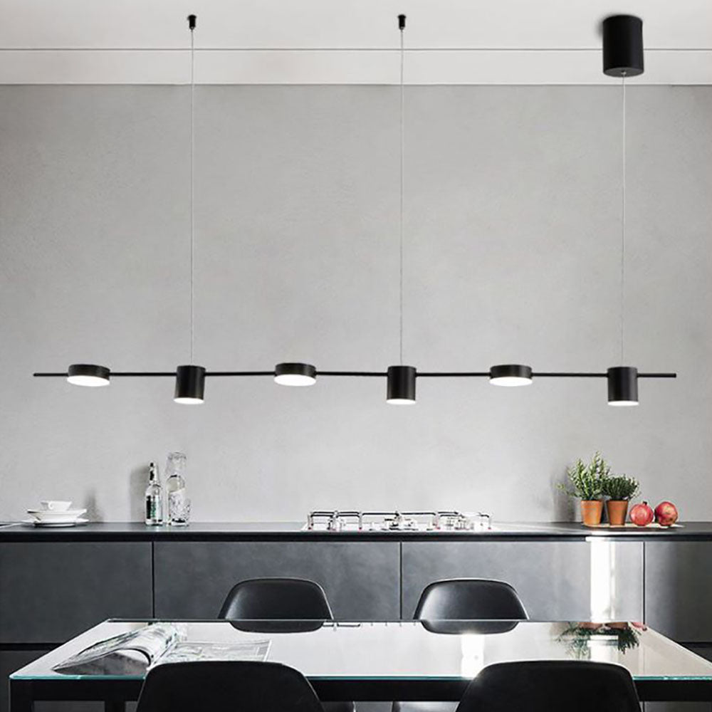 LED Pendant Light Metal Suspension | Modern Cubic Bar with Round Spotlights | 10-15m2 Coverage for Living Room and Bedroom