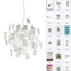Paper Chandelier Stainless Steel Pendant Light | Customizable DIY Design with A5 Paper Sheets | Multi Pattern Interior Light