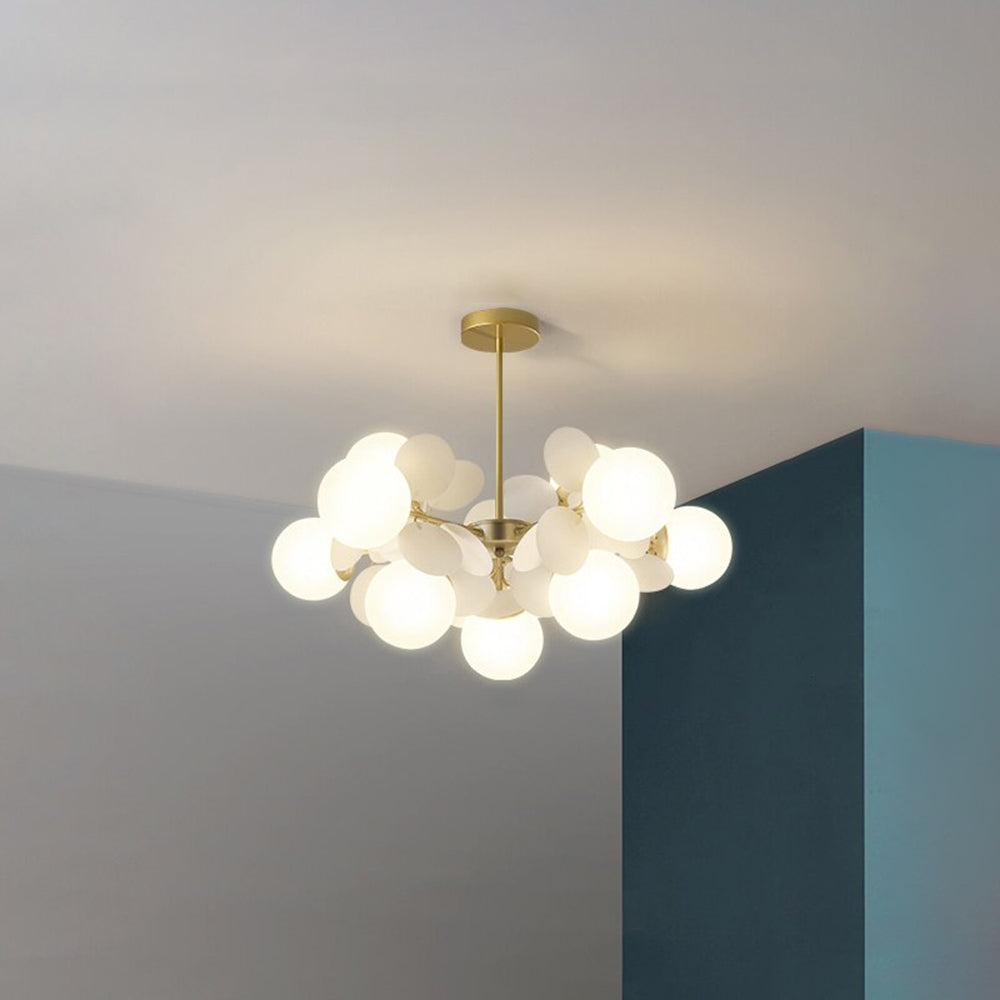 LED Ceiling Light Metal Glass and Acrylic Branch Design | Nature Inspired Style | Modern Botanical Interior Lighting