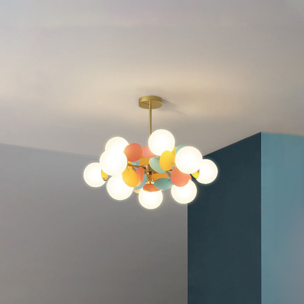 LED Ceiling Light Metal Glass and Acrylic Branch Design | Nature Inspired Style | Modern Botanical Interior Lighting