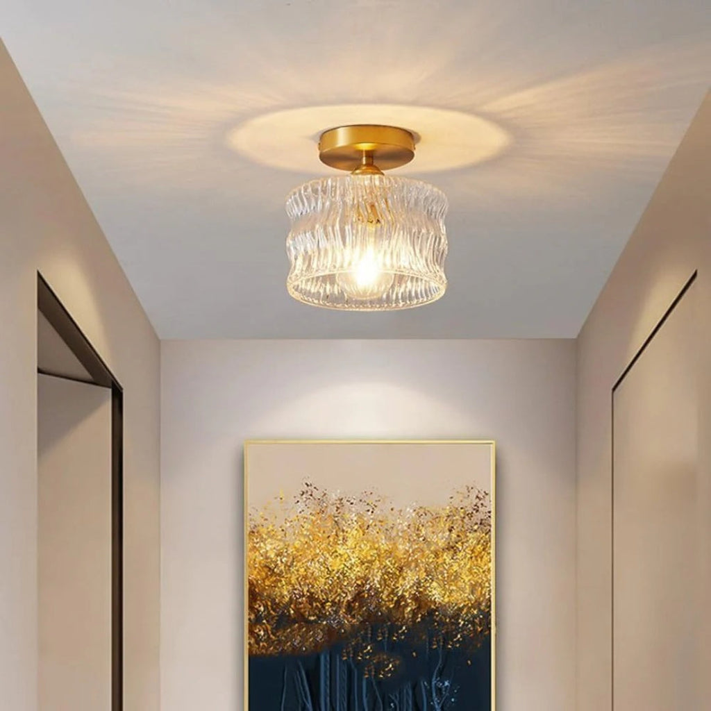 Vintage Wavy Glass Ceiling Light